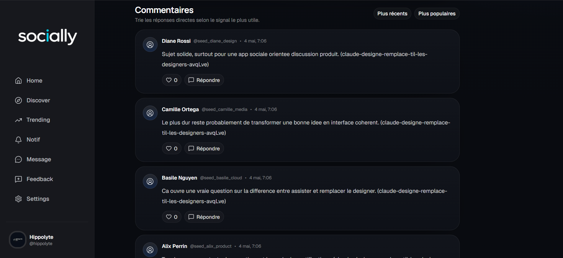 Commentaires sur Socially